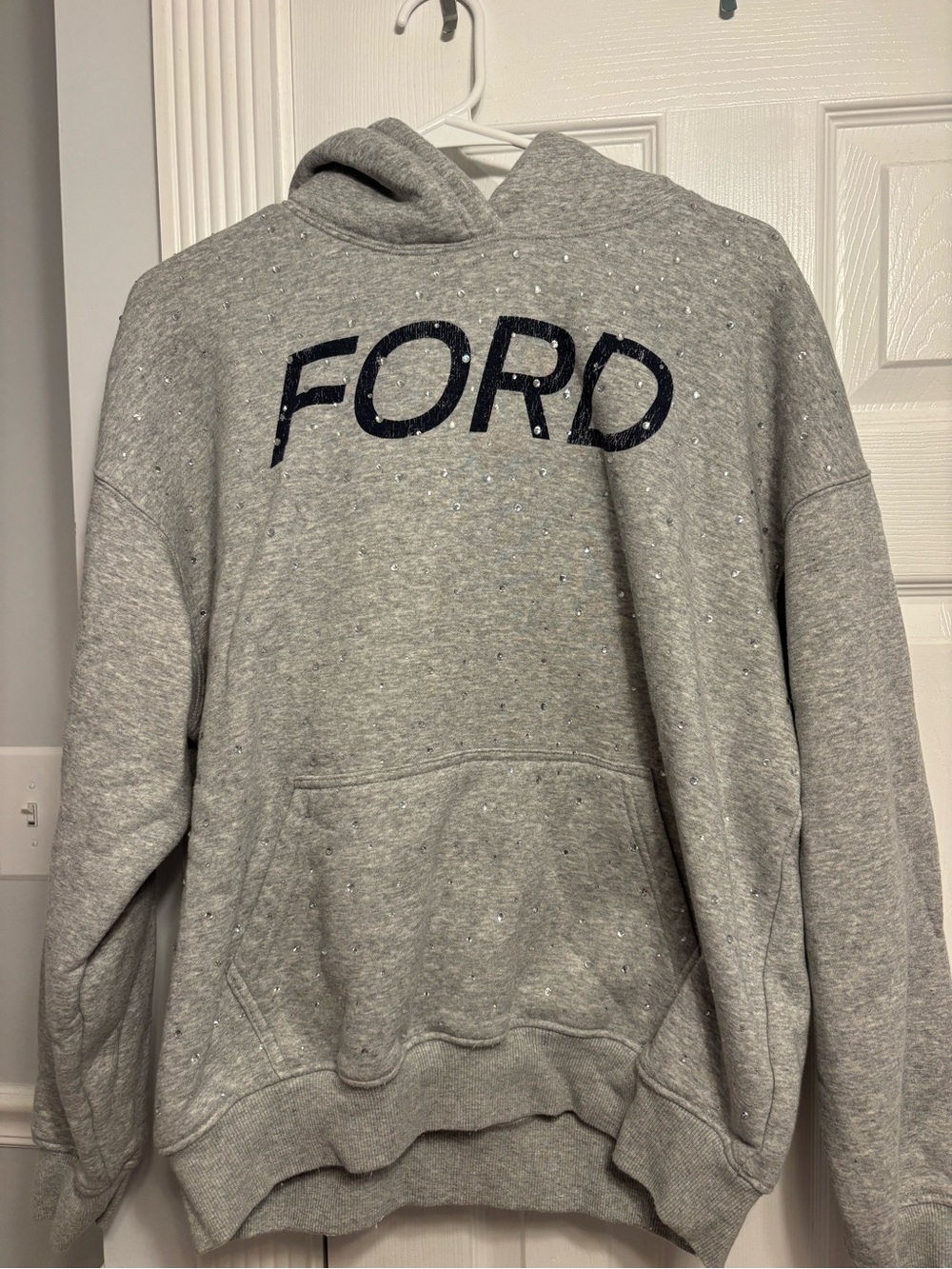 PacSun Gray Hooded Sweatshirt with Ford Logo